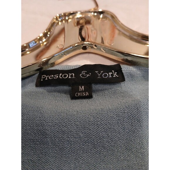 Preston&York Women's Sweater Size M Bell Sleeves Scoop Neck Turquoise Blue Green - Picture 4 of 4